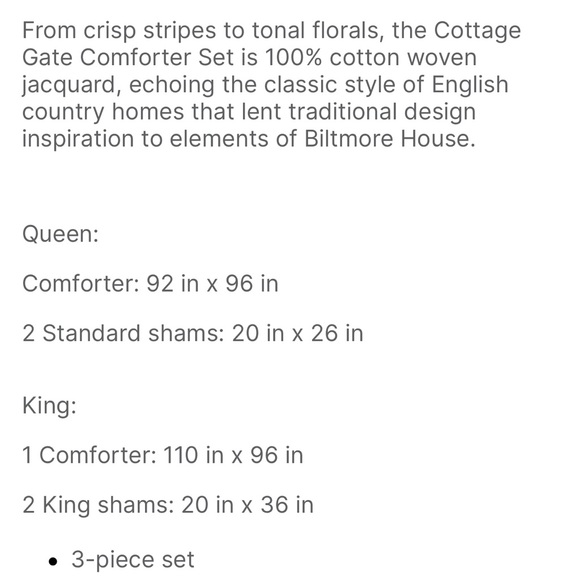 Biltmore Bedding Biltmore Cottage Gate Comforter Set King Size